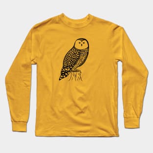 Snowy Owl - hand drawn detailed bird design Long Sleeve T-Shirt